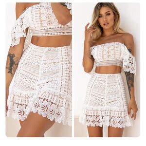 Selfie Leslie White Lace Set